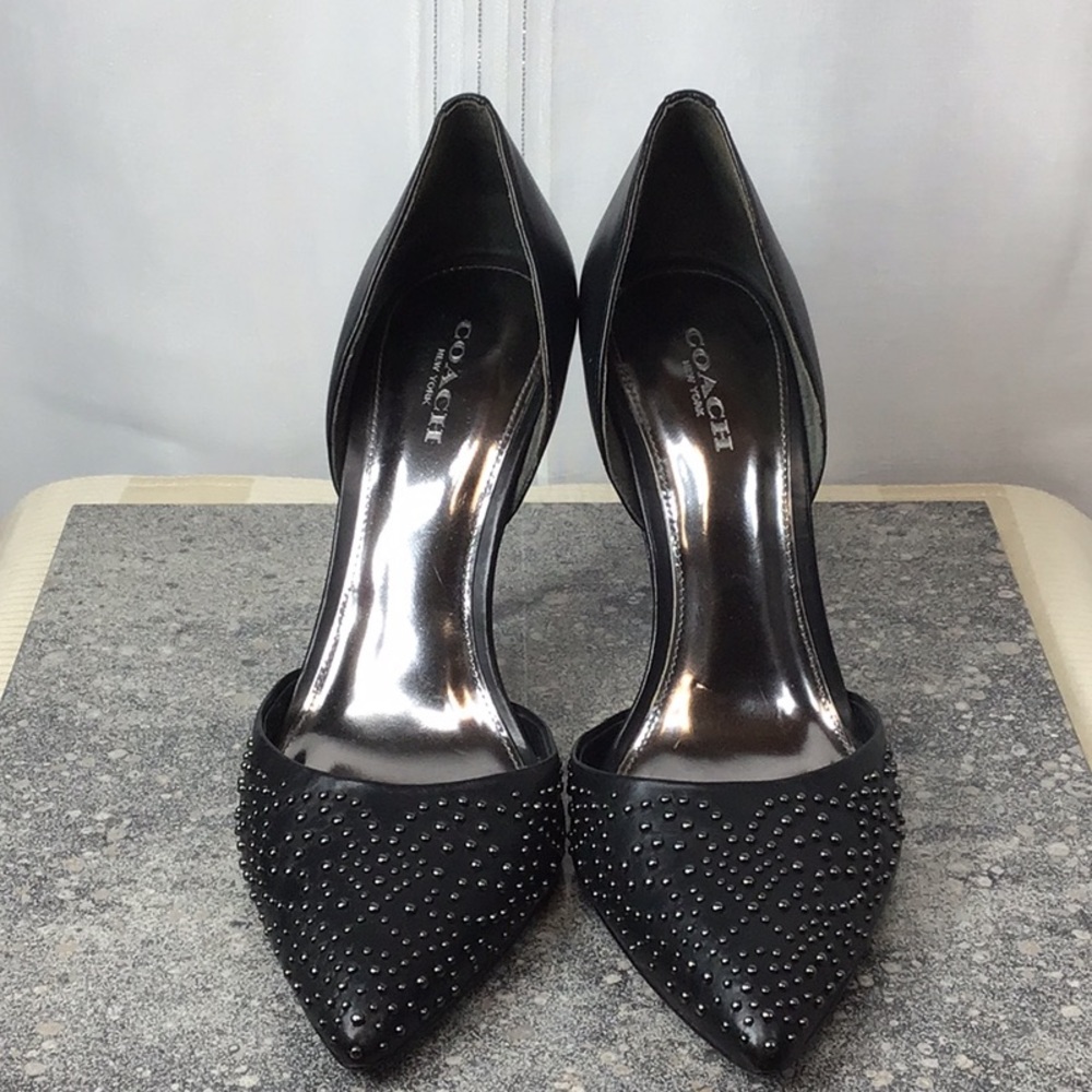 COACH ‘Holmes’ Black Studded Dress Leather - Picture 13 of 13